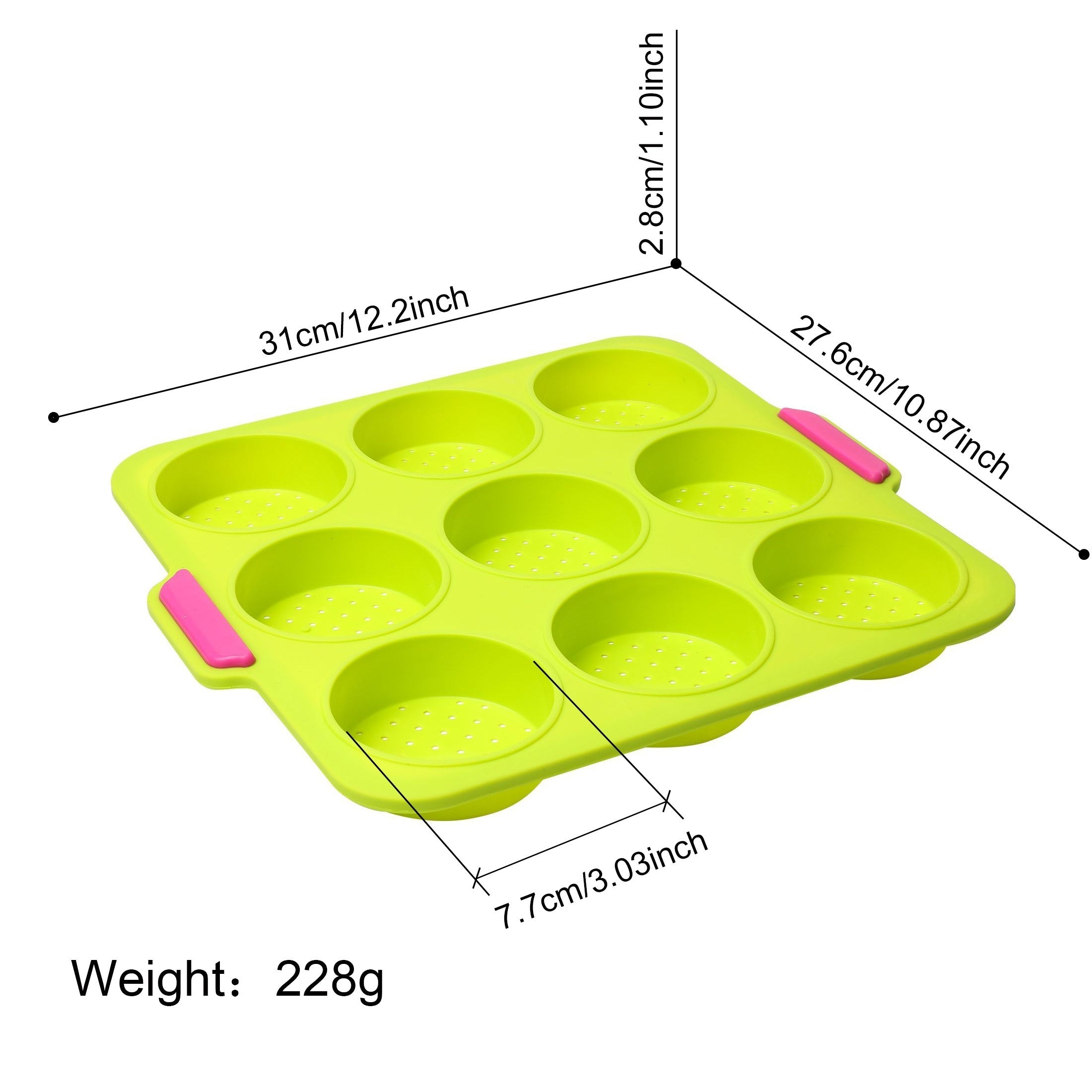 Non-Stick Silicone Cake Mold for Cupcakes Muffins 9 Cavities Heat-Resistant