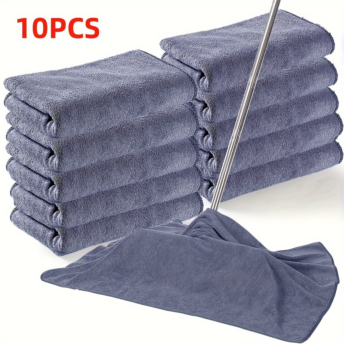 10 Microfiber Cleaning Cloths for Floors Windows Housekeeping Reusable Lint-Free