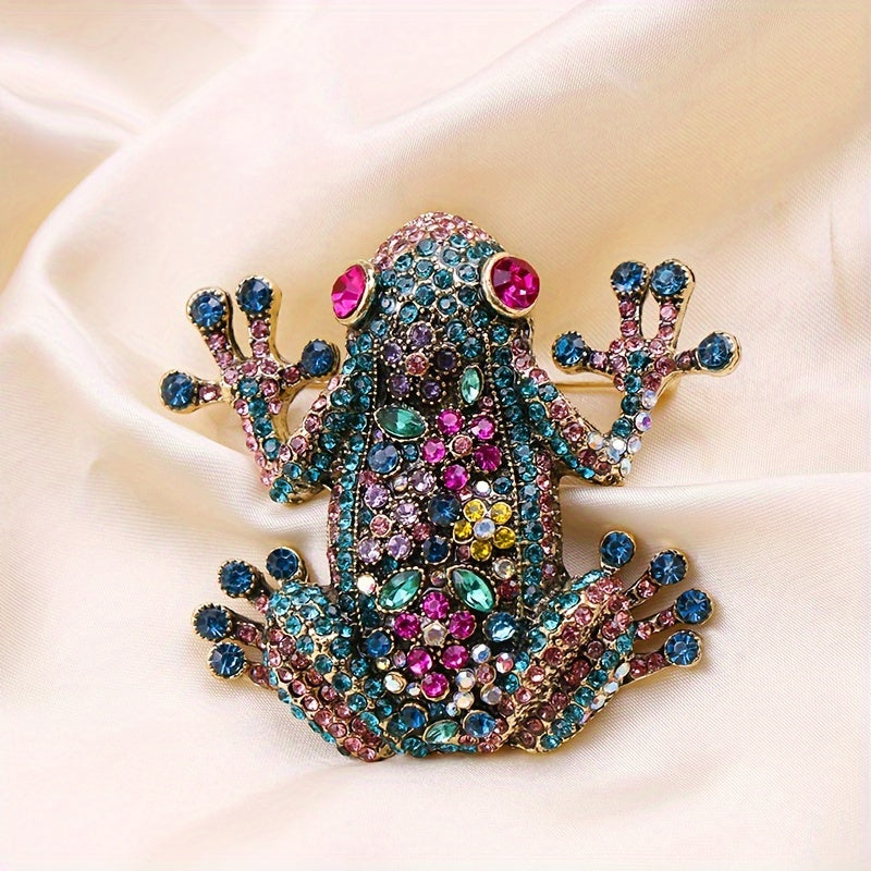 Роскошная крупная брошка-лягушка от ESSHPULE - Элегантная брошка с rhinestone для мужчин и женщин, идеальный зимний аксессуар, смелый и изысканный корсаж