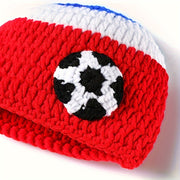 Kids' Football Photography Outfit 3-Piece Set Includes Knitted Hat Shorts Ball