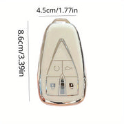 Car Remote Fob Cover TPU Key Case with 4 Buttons and Keychain Protector