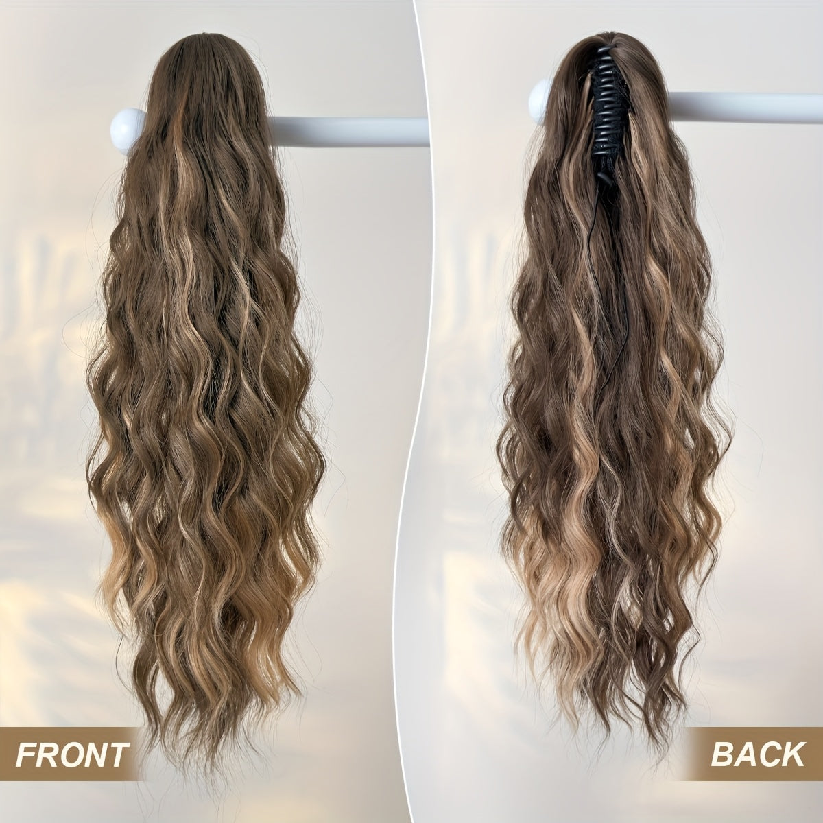 Women's Water Wave Ponytail Extension Clip-in Curly Hairpiece 66cm