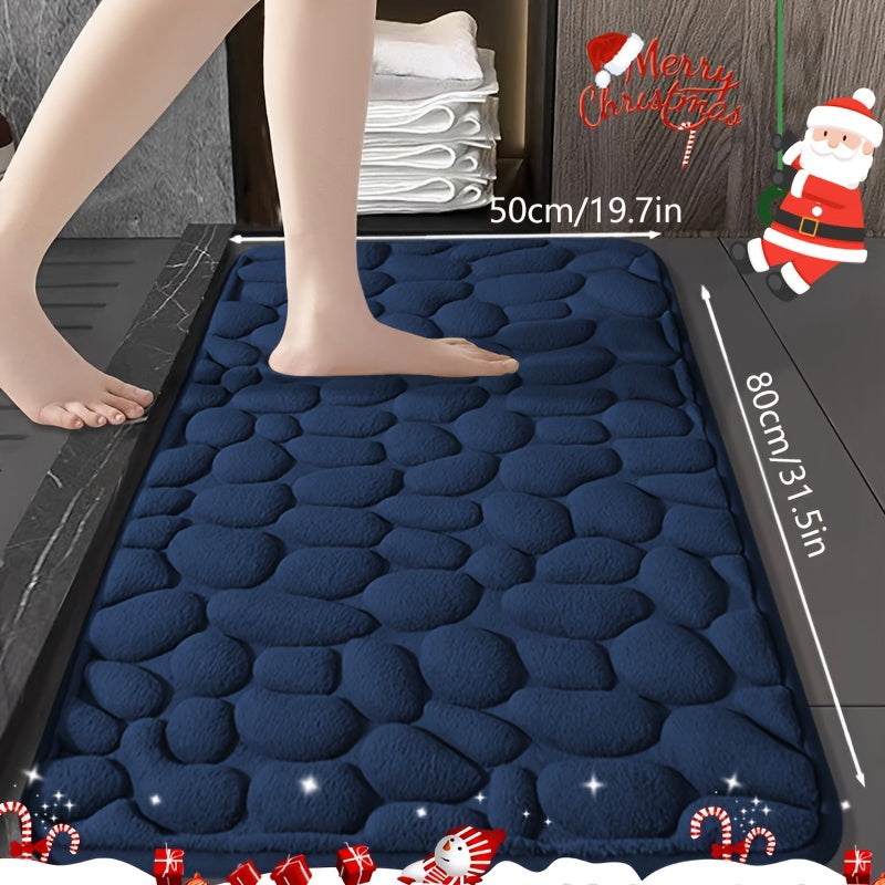 "Xotira Ko'pikli Hammom Gilami To'plami, Yuqori Singdiruvchan, 25D Ko'pik Qattiqligi, Yumshoq Sirpanmaydigan Hammom Gilami Ichki Foyda Uchun, Mashinada Yuvish Mumkin, Kirish Joyi, Xona va Bayram Rojdestvo Bezaklari Uchun Mukammal - Polyesterdan Yasalgan"