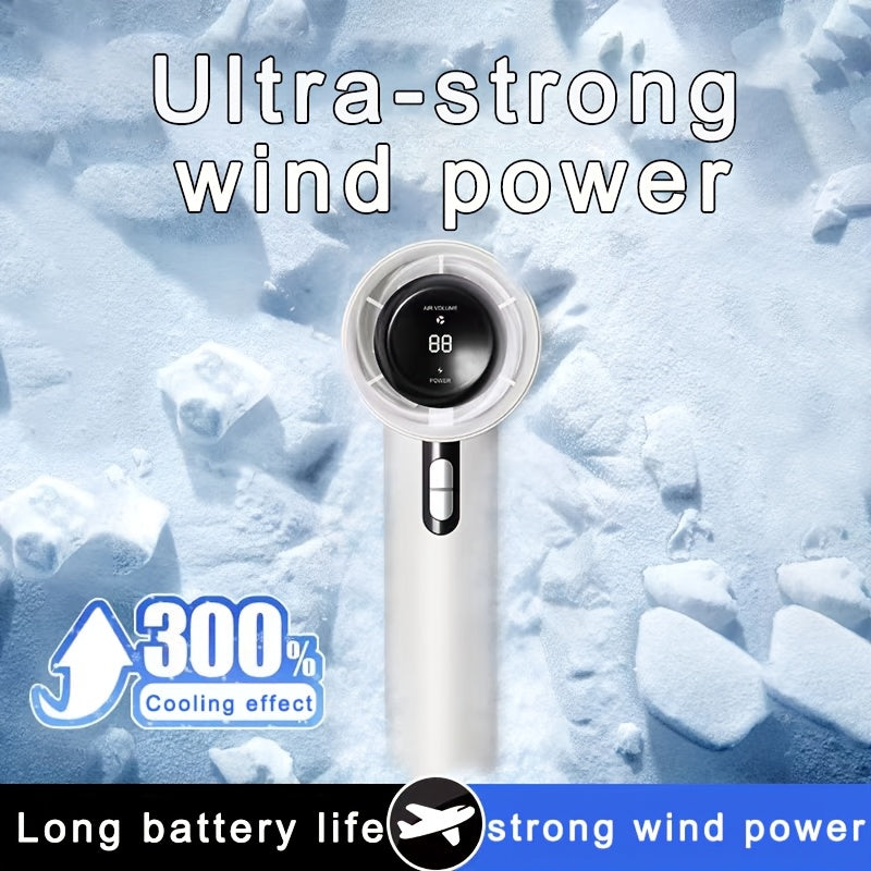 Portable Handheld Fan 13000rpm Ultra-High Speed Rechargeable Power Bank Compact Lightweight
