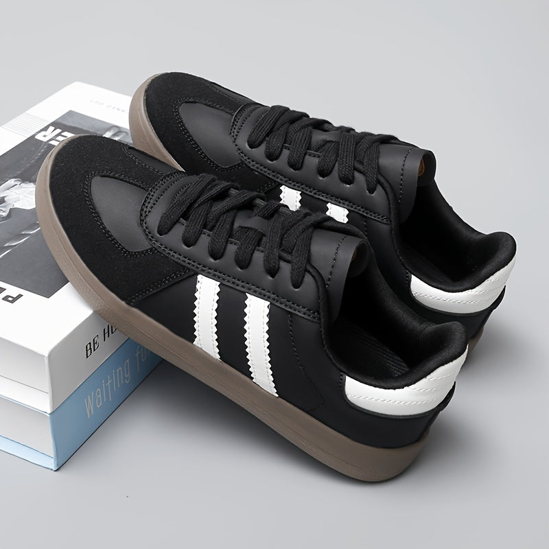 Women's Breathable PU Upper Skateboard Sneakers Lightweight All-Season Rubber Sole