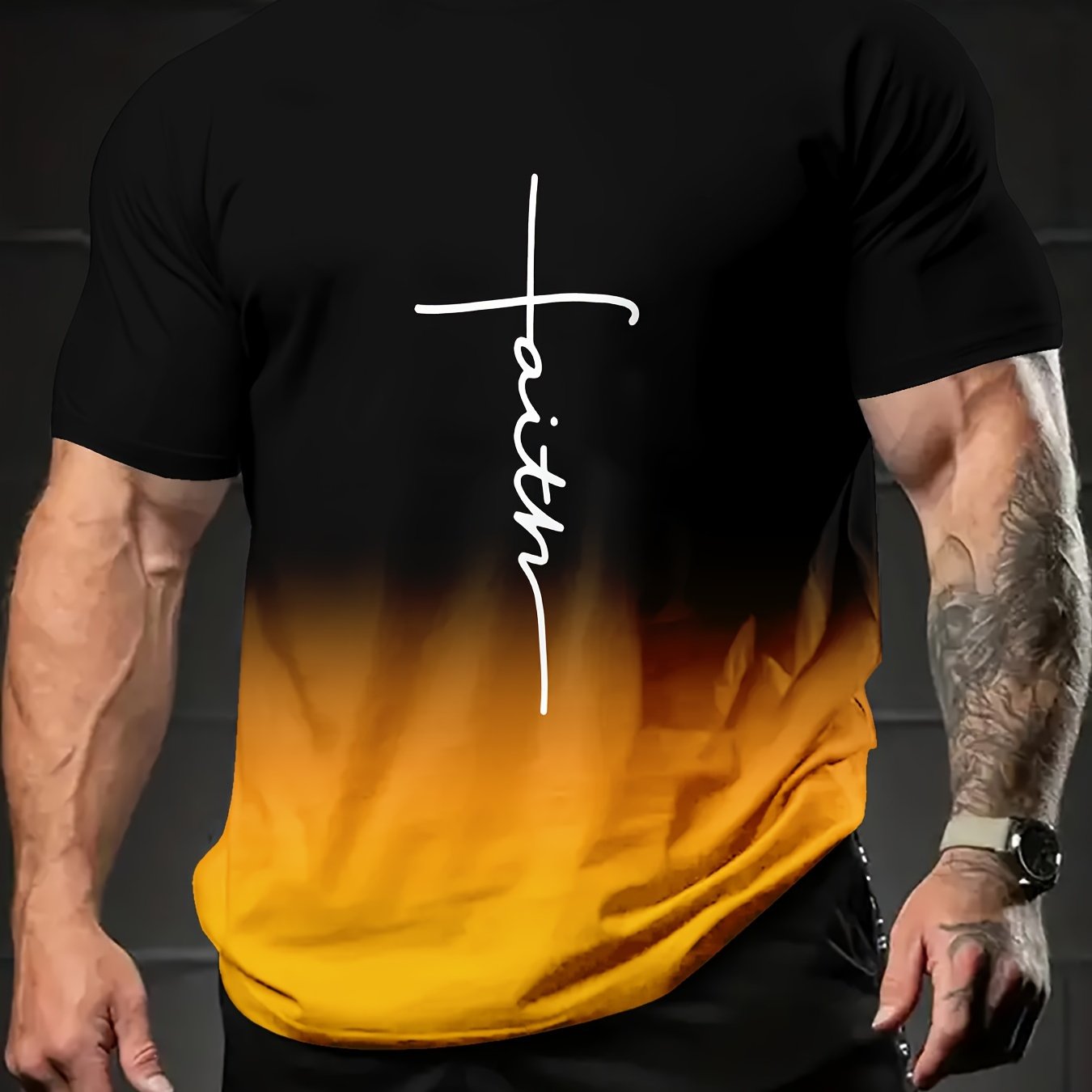 Men's Plus Size Graphic Print Summer T-Shirt Short Sleeve Casual Polyester