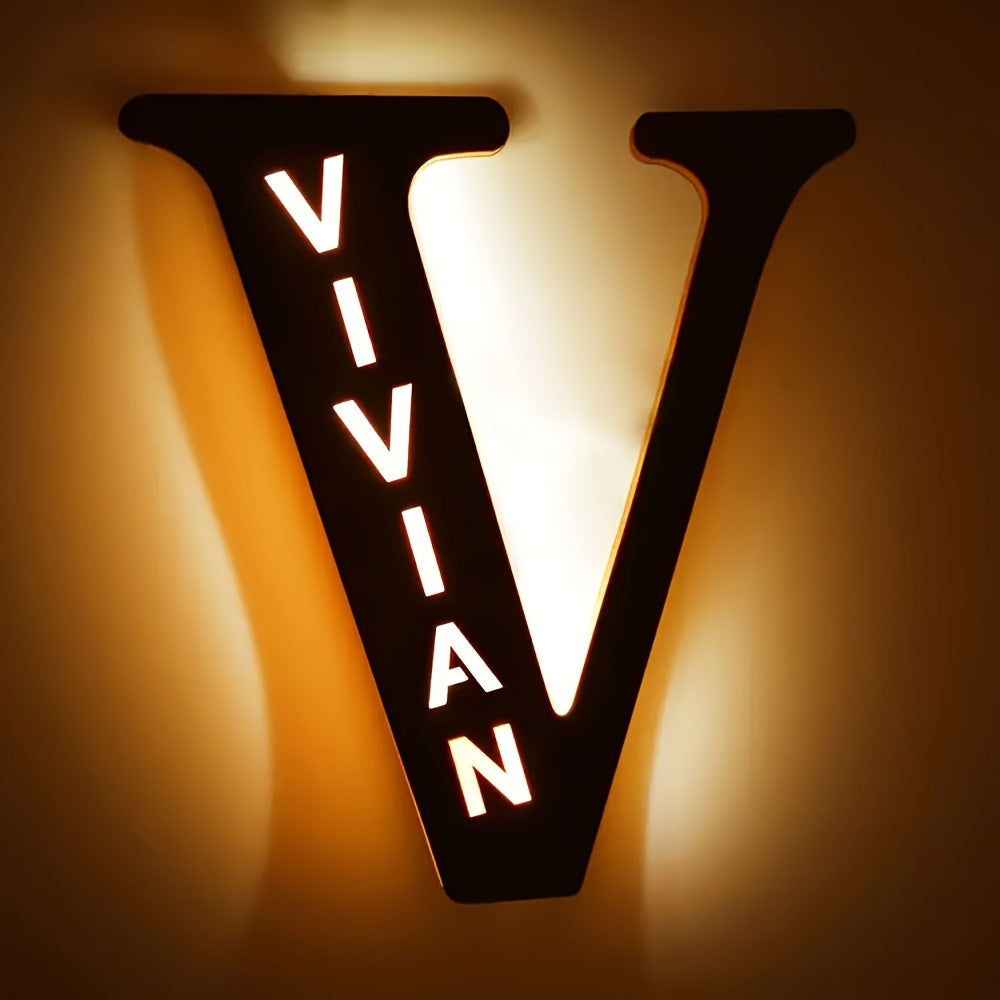 Personalized Wall Sconce with Engraved Name Night Light USB Powered Long-Lasting LED Bedroom Decor