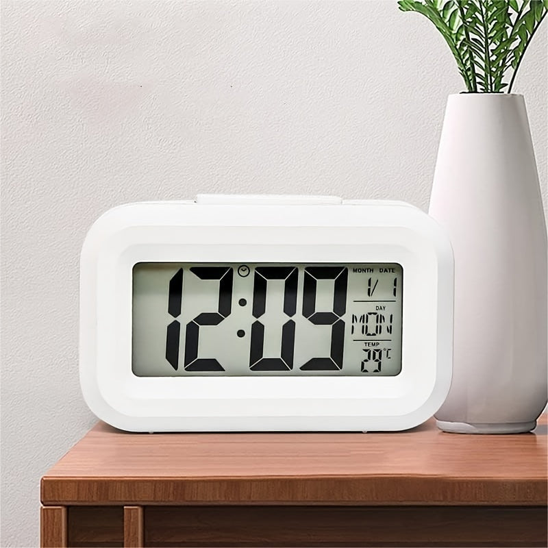 Digital Alarm Clock with Night Light Music Snooze Calendar and Thermometer
