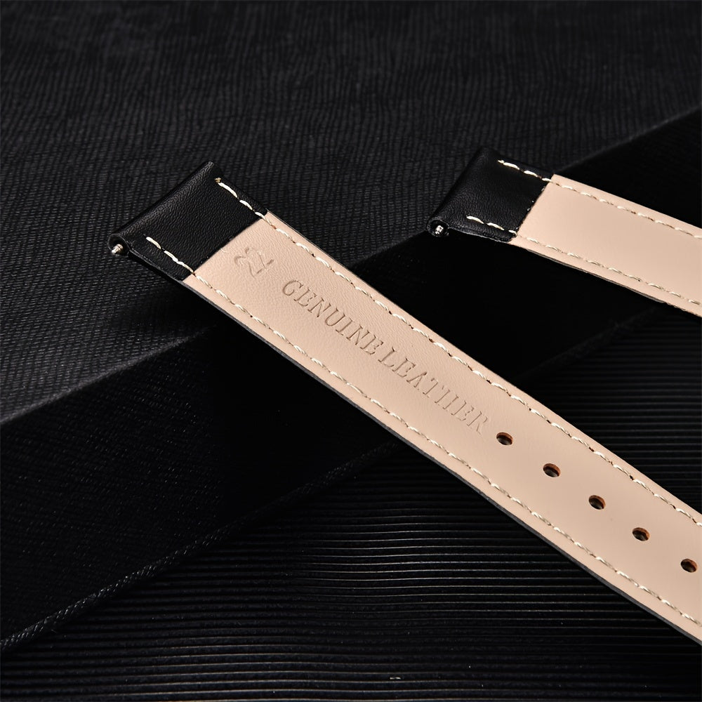 Men's Casual Watch Straps with Butterfly Clasp Soft PU Leather Bands 18mm 20mm 22mm 24mm Gift Box