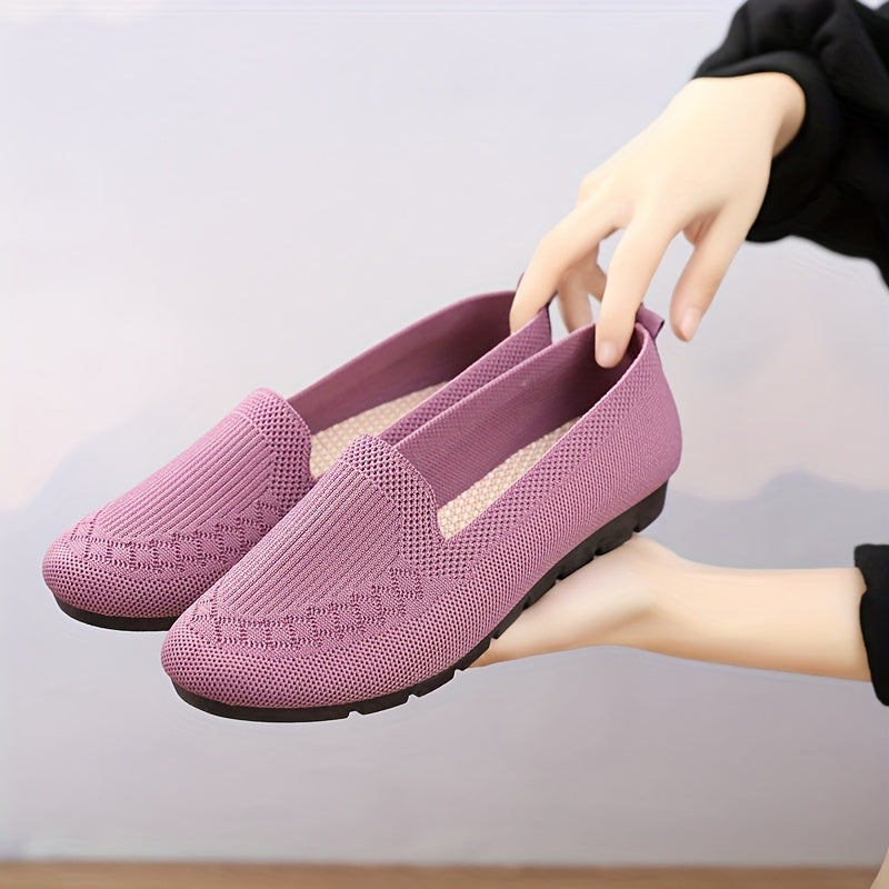 Women's Slip-On Loafers Light Breathable Fabric All-Season Comfortable