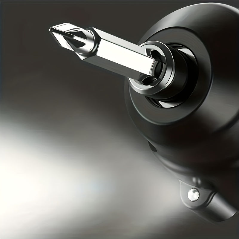 16-Piece Cordless Electric Screwdriver Set with 90° Rotatable Drill Rechargeable Lithium Battery and LED Light