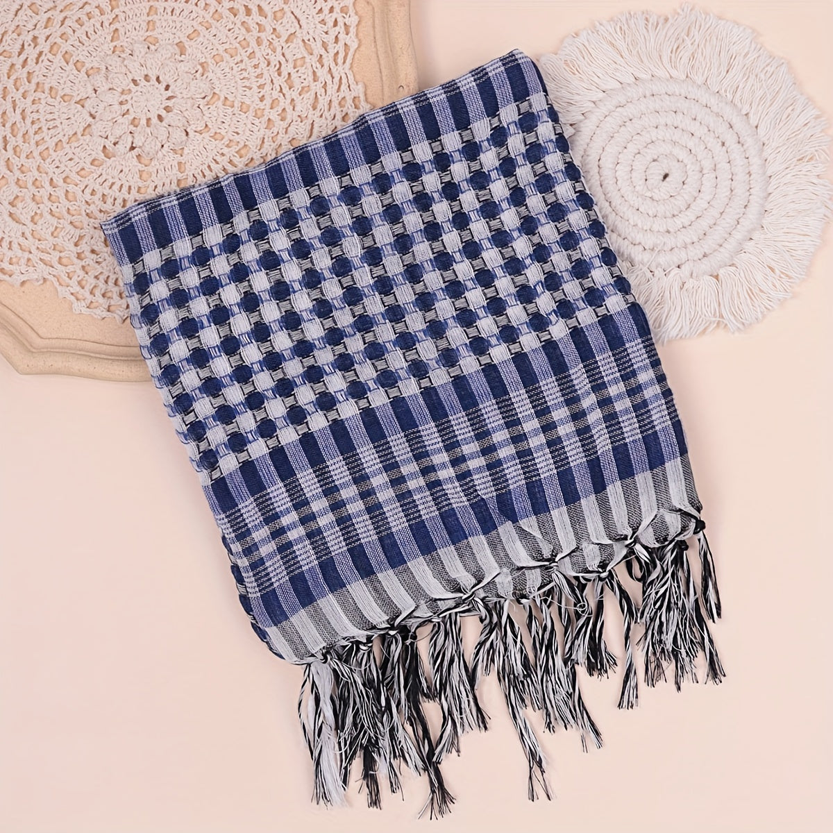 Vintage 100% Polyester Kvadrat Sharf Tashqi Faoliyatlar Uchun - Qo'l Bilan Yuvish/Quruq Tozalash Faqat