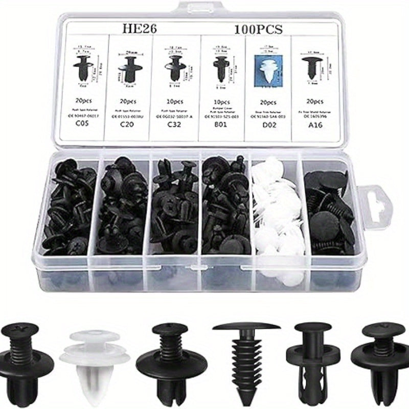 50 Pieces Universal Car Plastic Rivet Fasteners Push Retainer Clips for Auto Door Trim