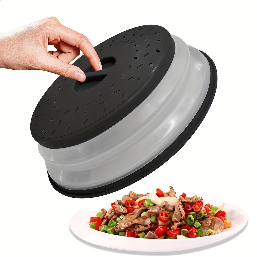 Juego de cuatro tapas plegables para microondas sin BPA de 10 pulgadas, cubierta para salpicaduras de comida y filtro