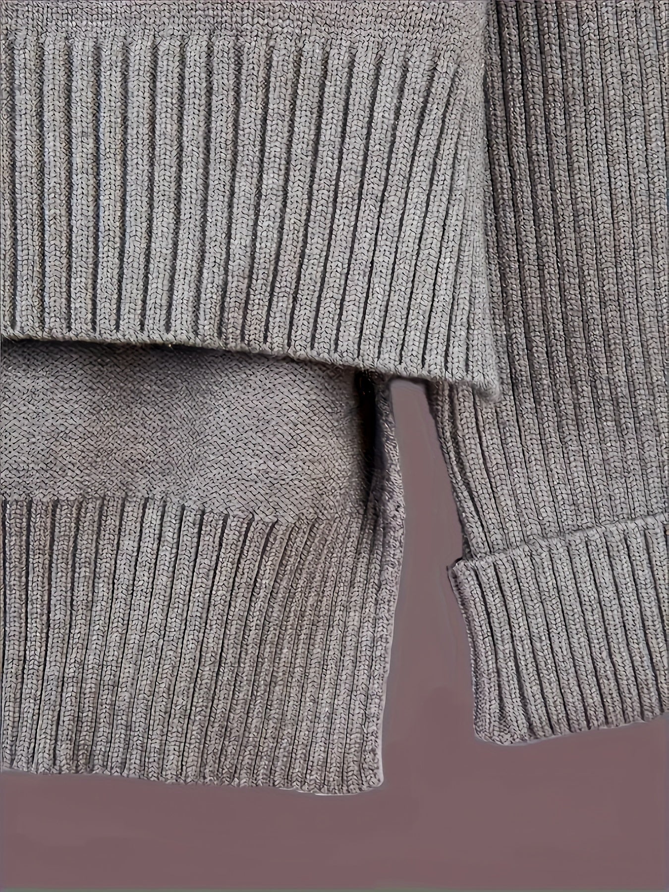 Solid Color Knitted Pantsuit for Women Long Sleeve Turtleneck Sweater Wide Leg Pants