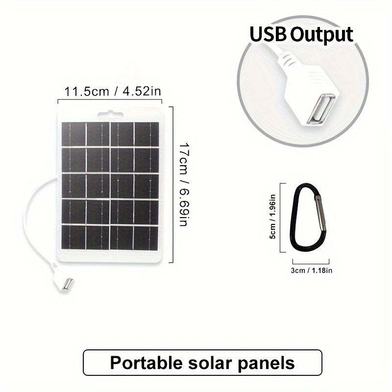 Solar Panel Charger for Outdoor Travel Camping Portable Solar Power Bank for Mobile Devices