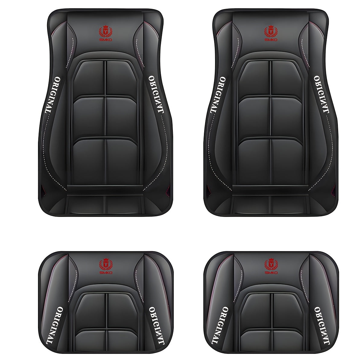 Universal Polyester Car Floor Mats Non-Slip Washable Durable All-Weather Protection Set of 4