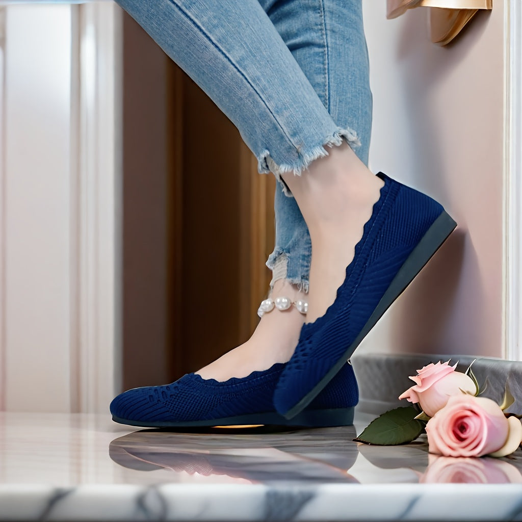 Женские легкие туфли-слипы из дышащей тканой ткани для всех сезонов, черные