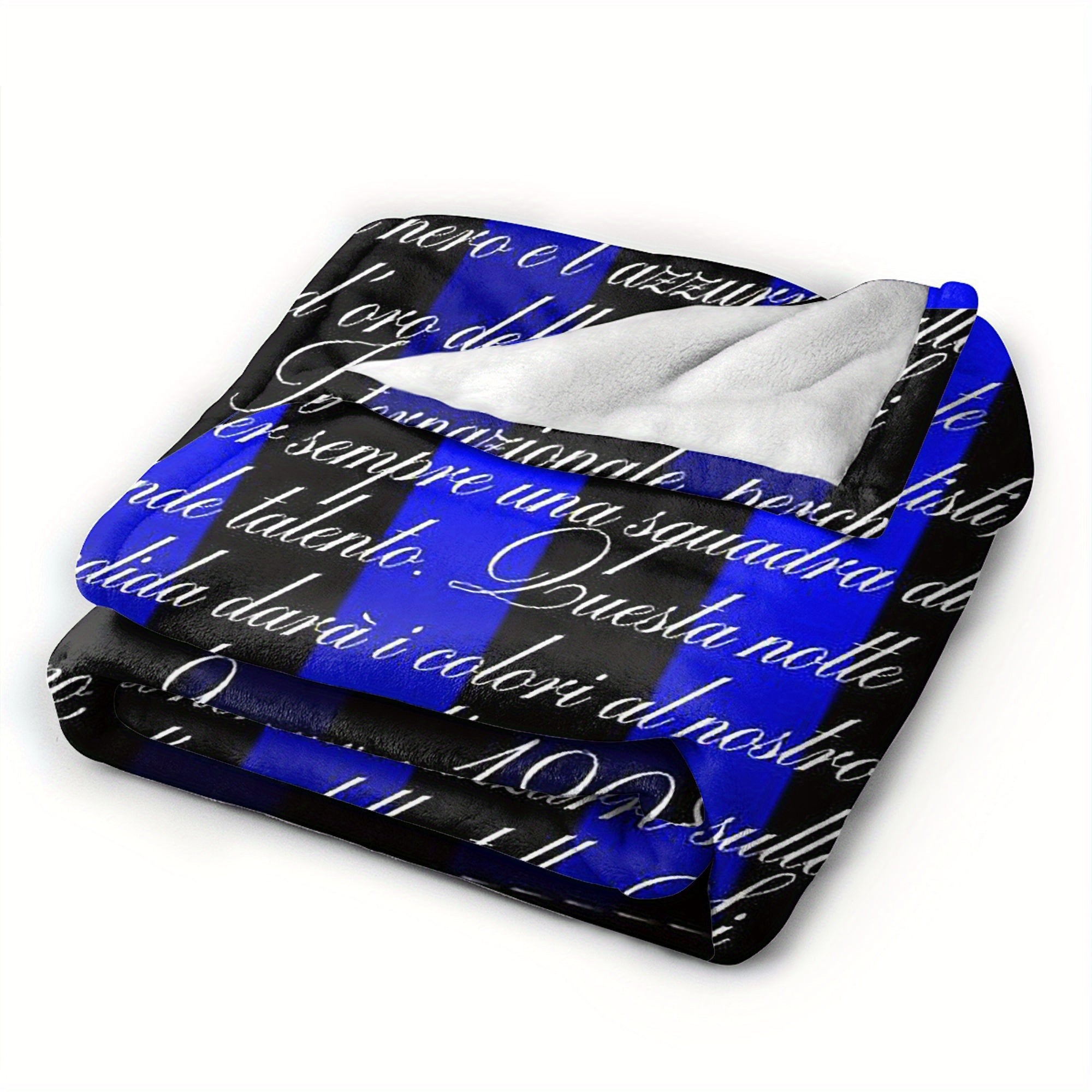 Anime Themed Inter Milan Flannel Fleece Blanket Lightweight Throw Soft Polyester All-Season Home Decor