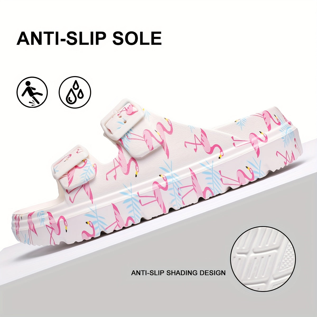 Women's Breathable Leopard Print Slide Sandals with Adjustable Buckles