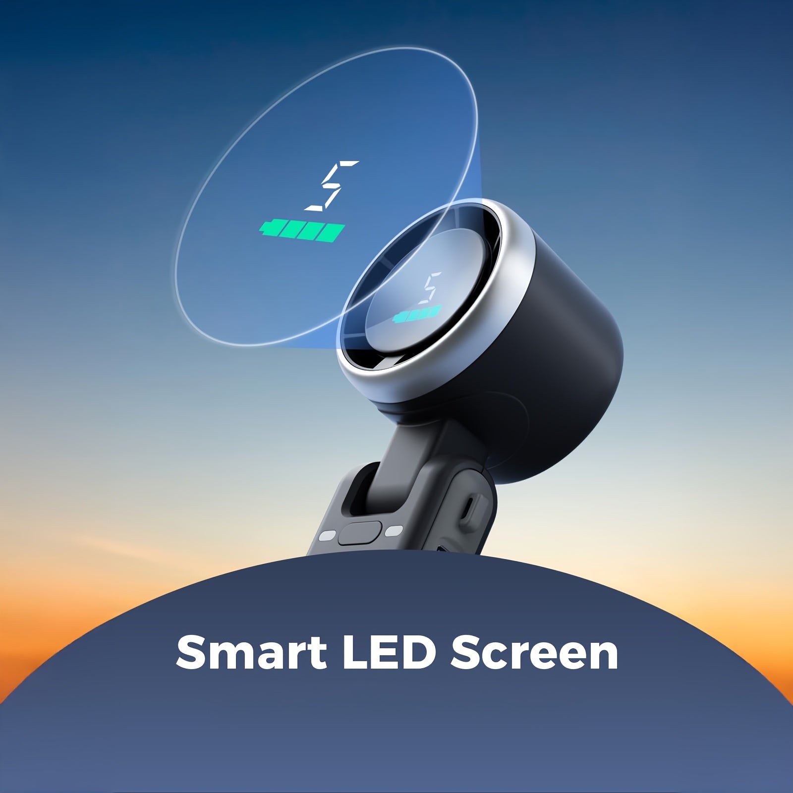 Black Portable Handheld Turbo Fan with 5 Speeds Rechargeable USB Battery