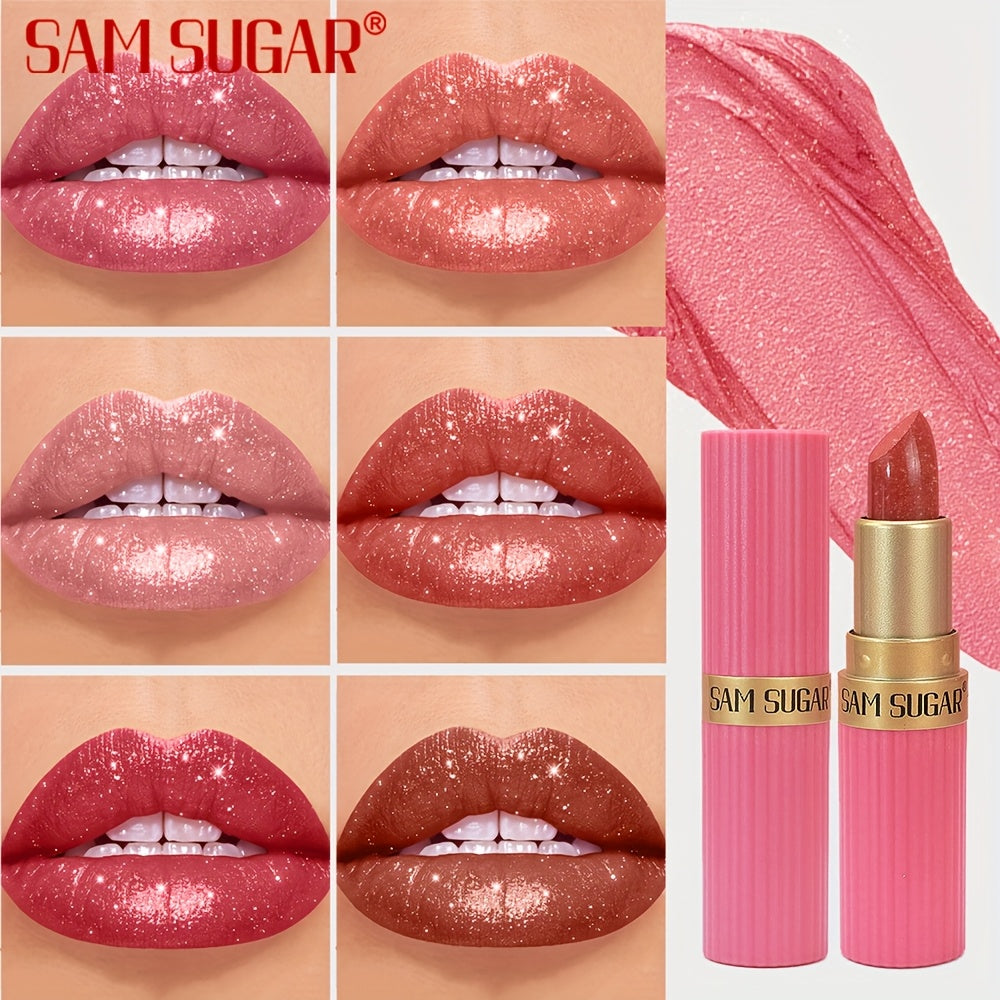 Coral Pearlescent Lipstick Waterproof Long-Lasting Shimmer Gloss Lip Wear