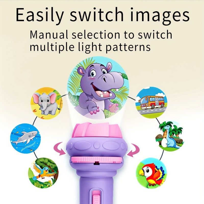 Educational Toy for Ages 3 Plus Winter Fun Projection Flashlight Puzzle Cards with Animal Dinosaur Vehicle and Space Themes