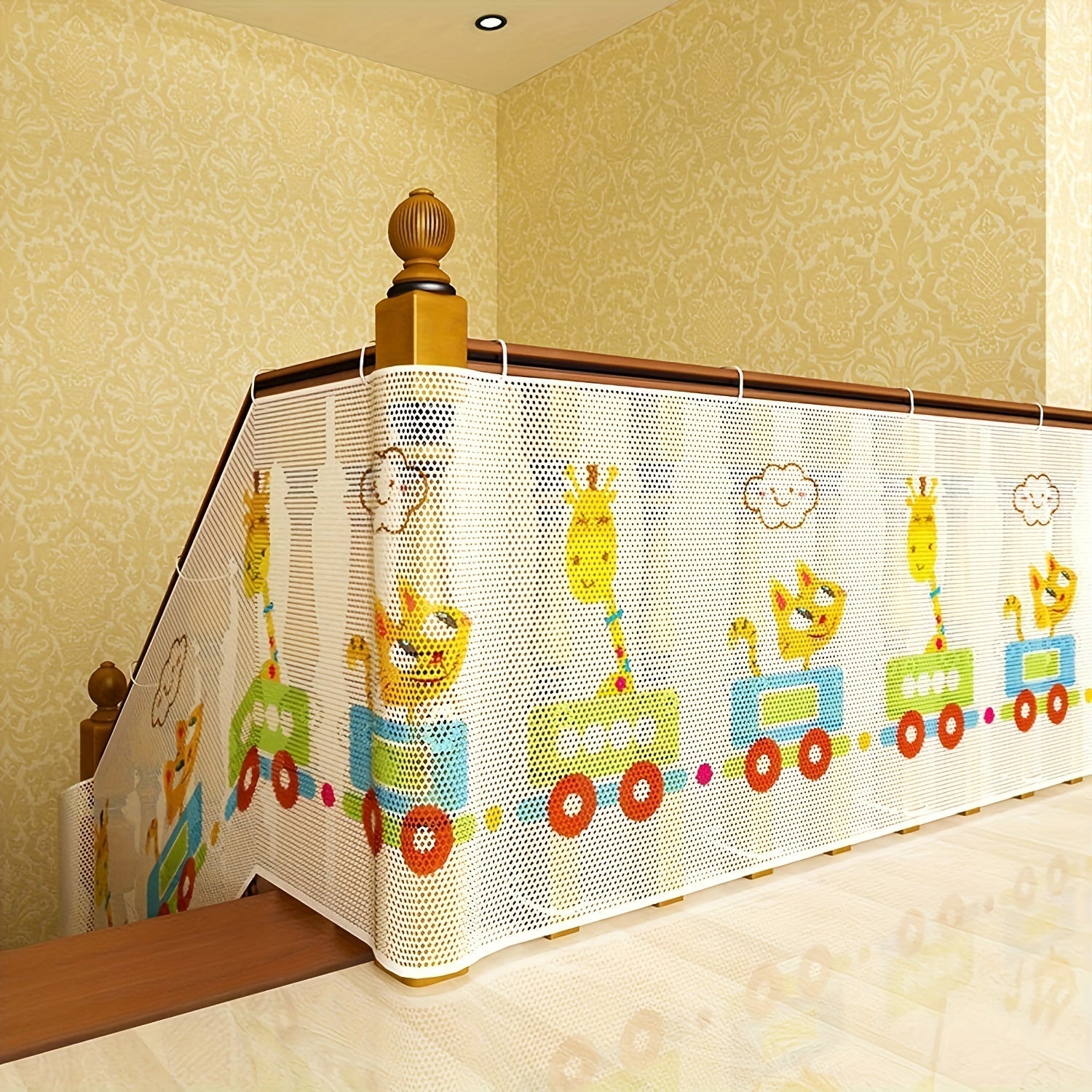 Safety Net for Staircases and Balconies with Colorful Prints