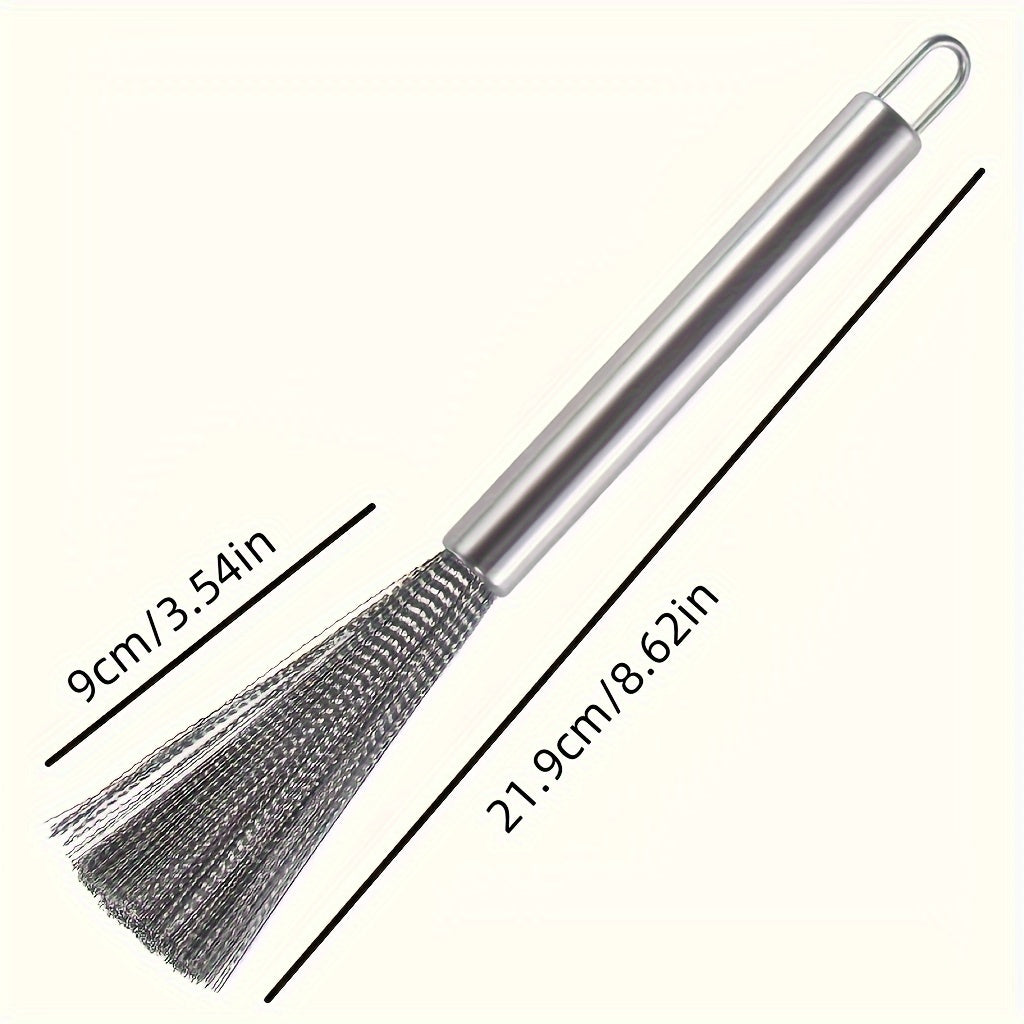 Set of 4 Stainless Steel Pot Brushes with Extended Handle for Pans and Sinks