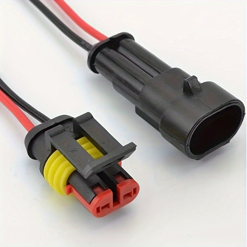 Electrical Connector Plugs Set Waterproof 10pcs 2-Pin for Car Motorcycle