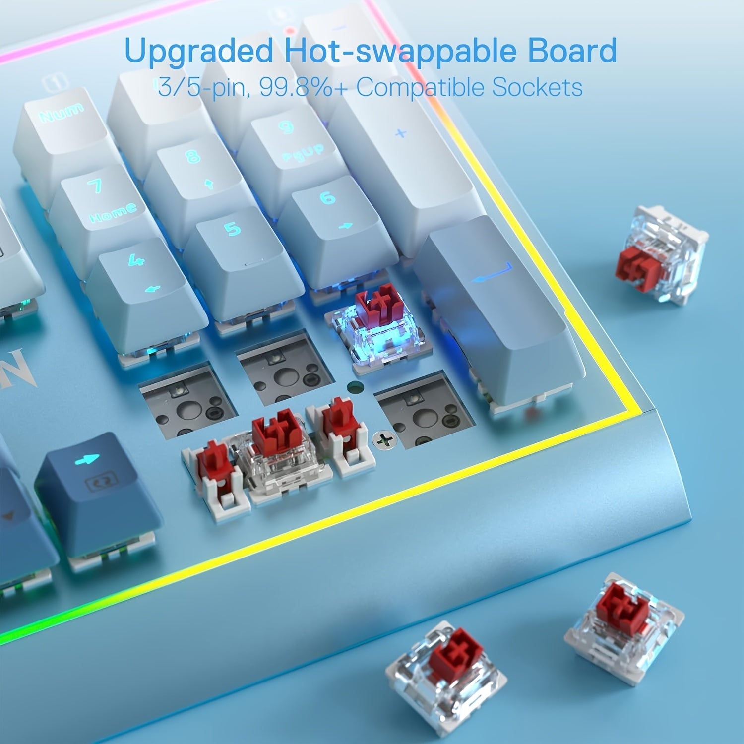 35 Straight Touch Mechanical Keyboard Switches 3 Pin 5 Pin Straight Axis