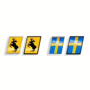 Moose Emblem Metal Sticker for Car Trunk Decal Auto Body Badge, Swedish Flag