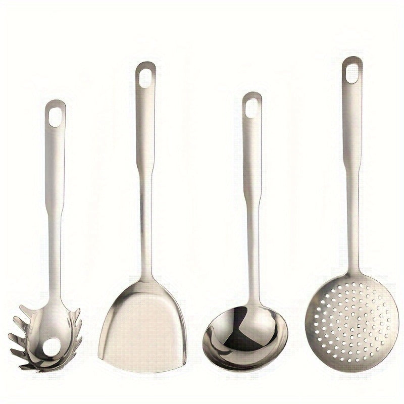 8-Piece Stainless Steel Kitchen Utensil Set with Comfortable Handles, Dishwasher Safe