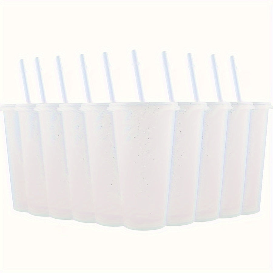10 штук многоразовых стаканов объемом 24oz с крышками и трубочками, без BPA, для вечеринок и собраний