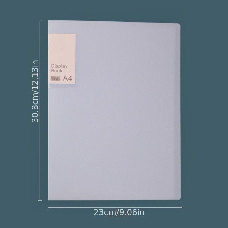 A4 Sheet Music Folder with 100 Clear Pockets, Transparent and Blue