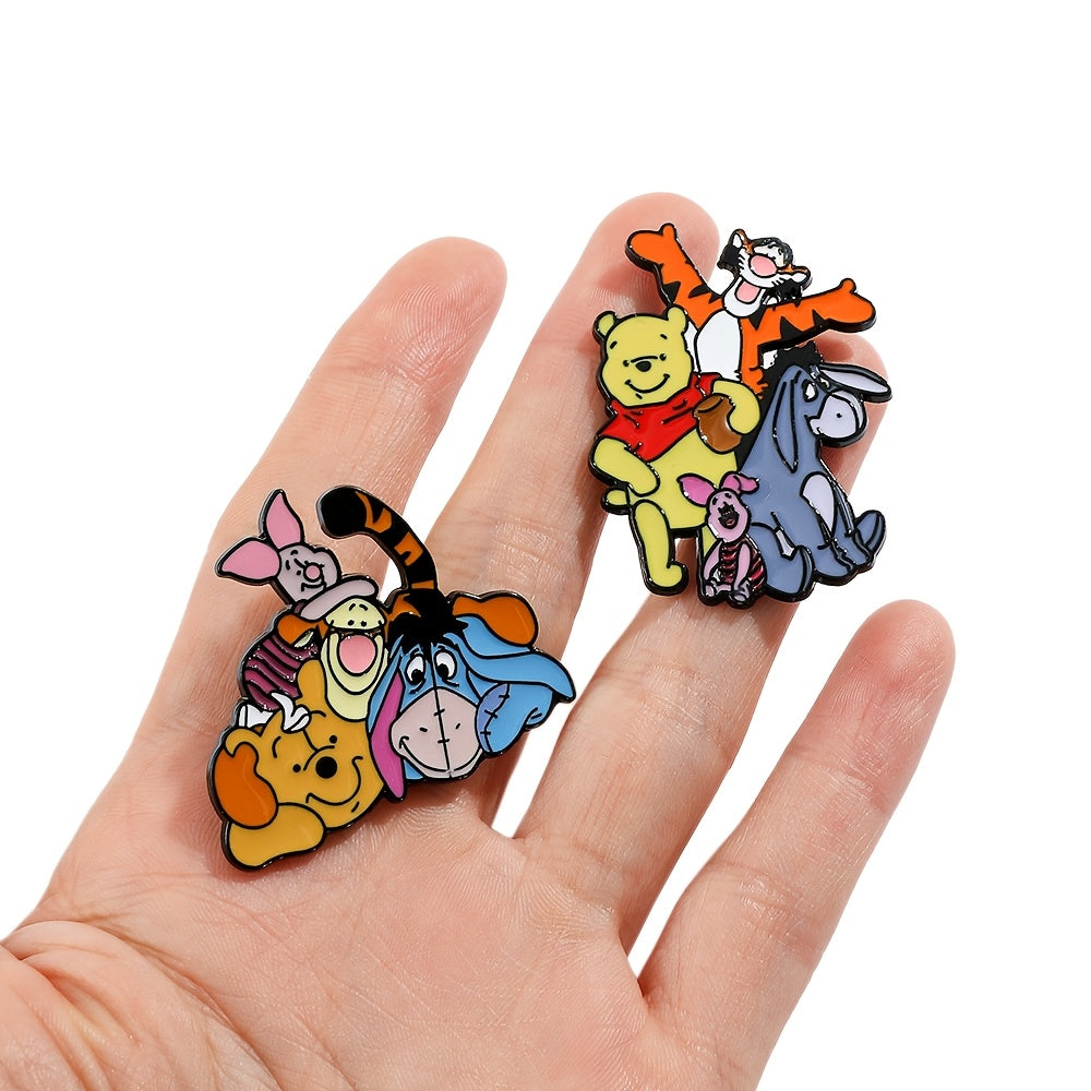Set of 3 Enamel Brooch Pins Cartoon Character Badges for Clothing and Backpacks