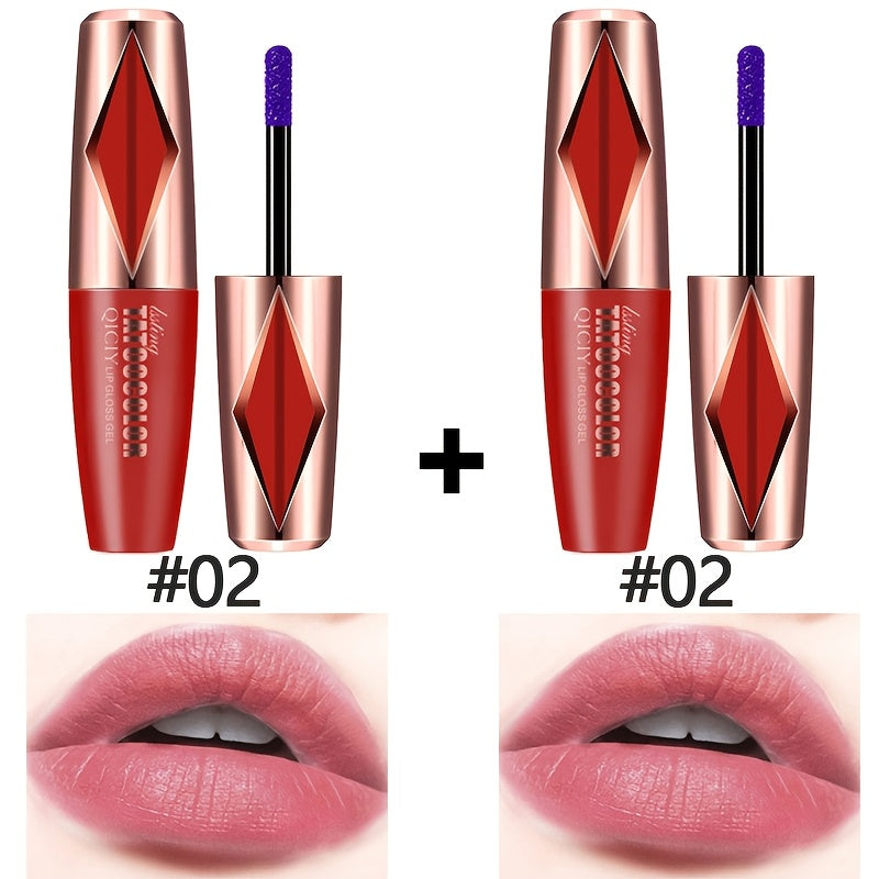 Brillo de labios de larga duración, resistente al agua, acabado natural, 5 colores para todo tipo de piel