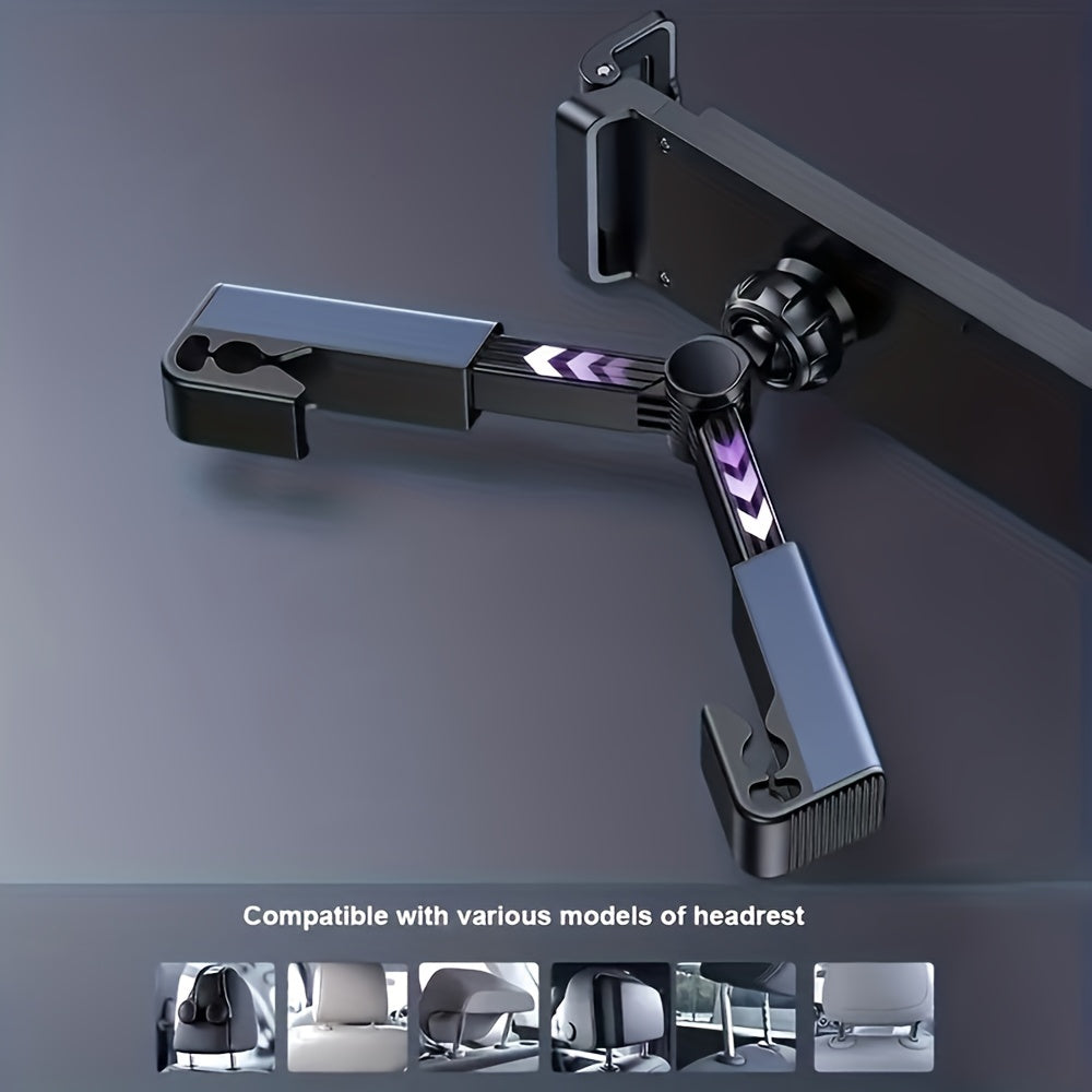 Orqa avtomobil telefon uchun tutqich, bosh tasmaga mos keladigan universal planshet o'rnatgich, tortib olinadigan TV qo'llab-quvvatlash