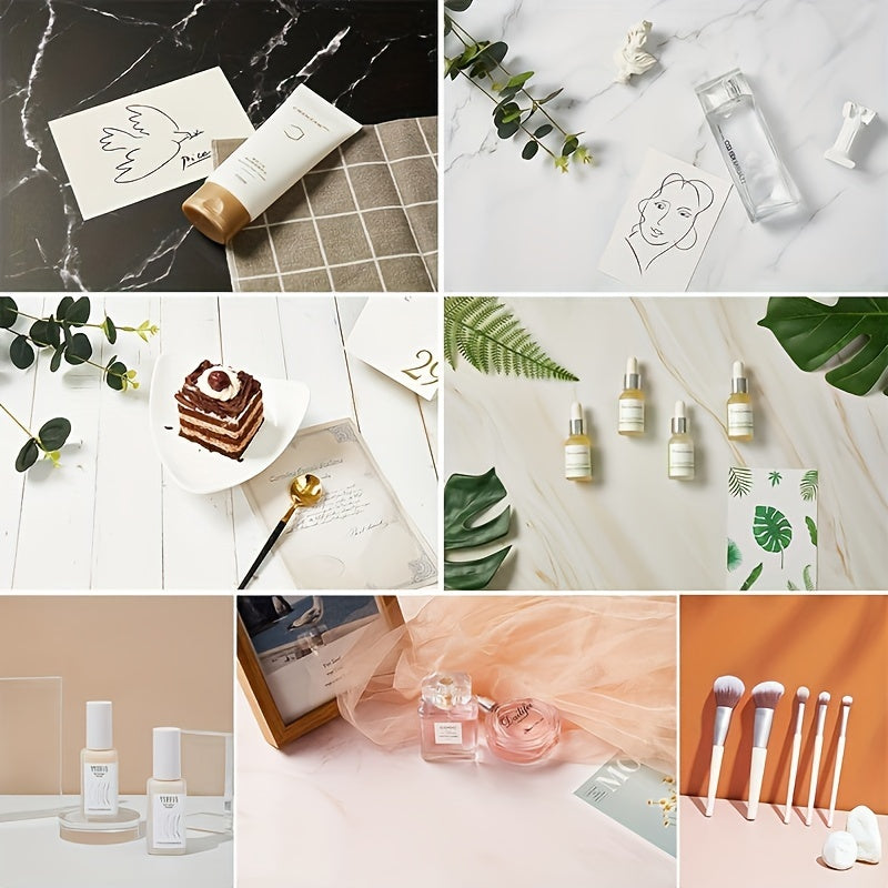 Photography Backdrop Kit with 16 Patterns and 10 Cardboard Photo Boards for Food Jewelry Mini Items