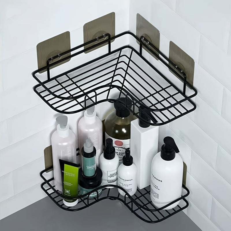 Bathroom Storage Rack No-Drill Wall Mount Organizer for Kitchen and Bathroom