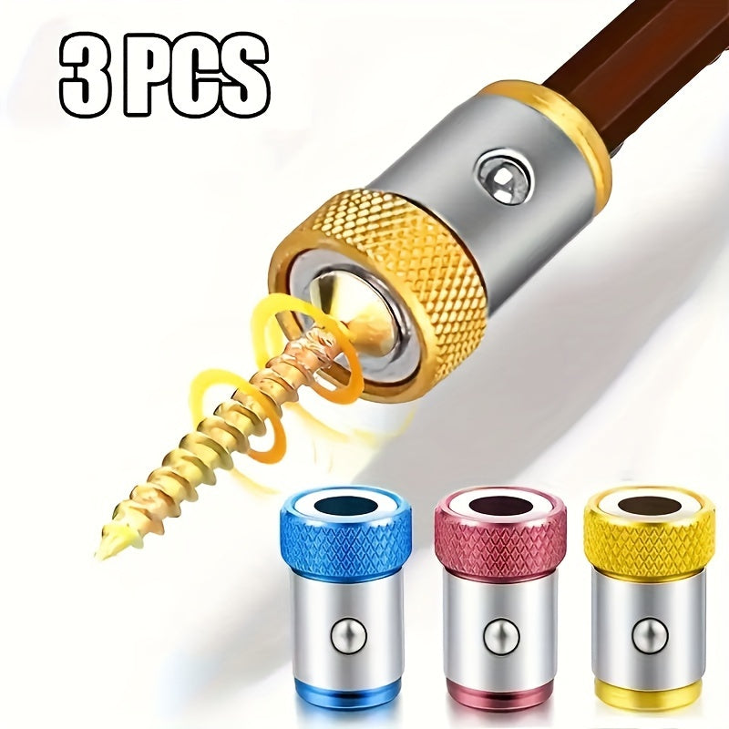 3pcs Magnetic Alloy Screwdriver Head Holder Set Scratch-Resistant Non-Slip Handles