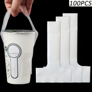 Прозрачные пластиковые сумки-держатели для стаканов для молочного чая и кофе, T-образные, упаковка 100