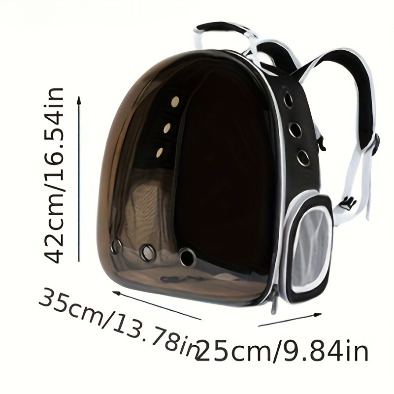 Clear Acrylic Cat Backpack Carrier with Zipper and Breathable Mesh for Travel