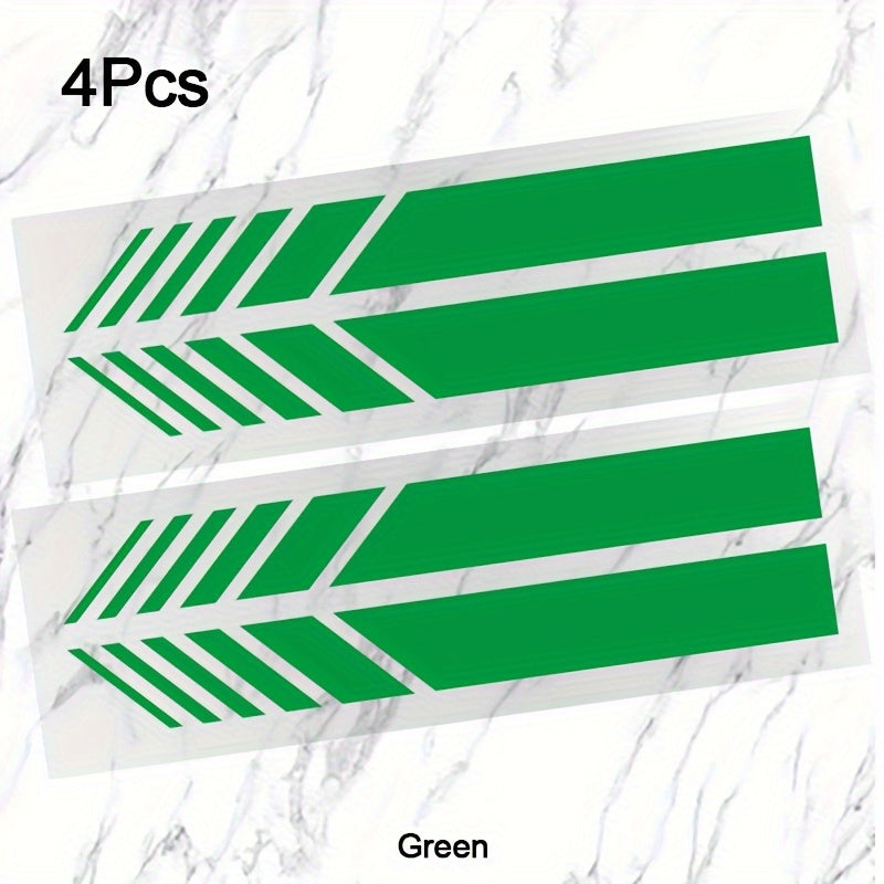 4pcs Pegatinas de vinilo reflectante para coche, adhesivas, rayas exteriores para vehículos