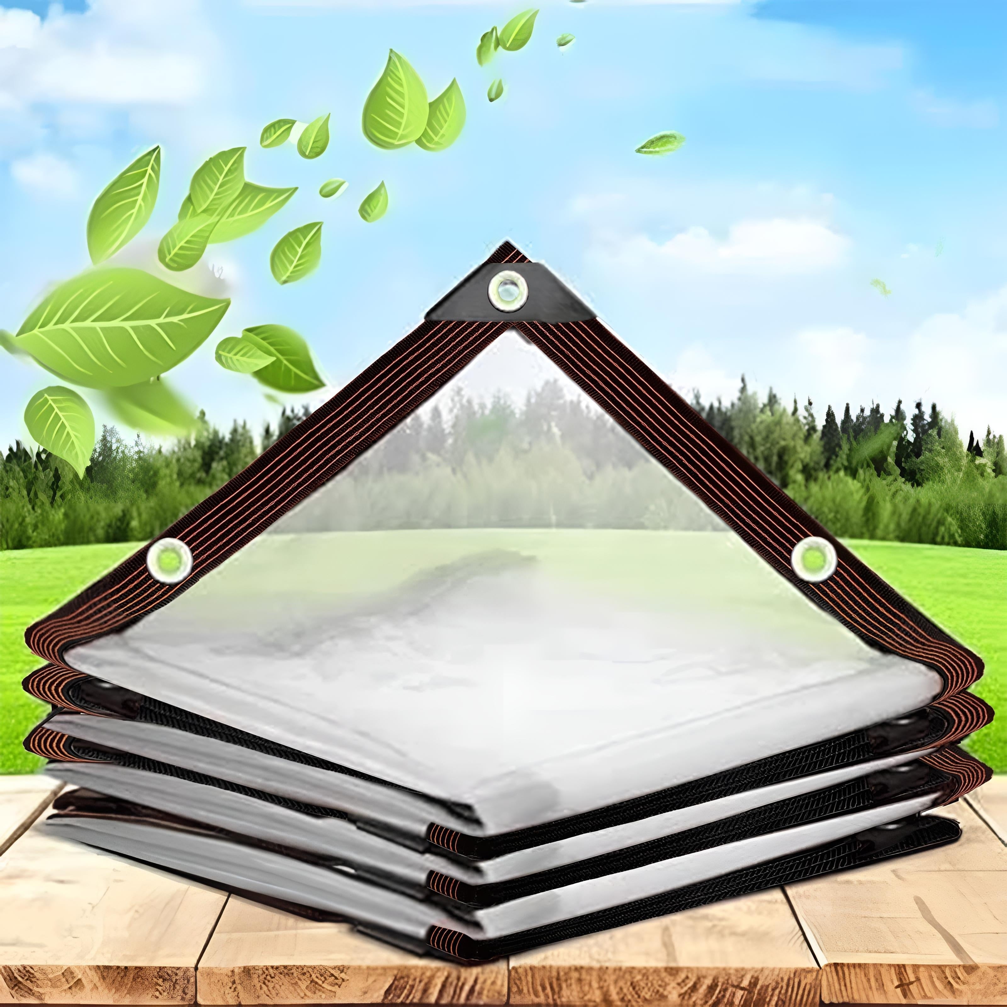 HDPE Transparent Tarpaulin All-Weather Outdoor Waterproof Cover Durable UV Stable Easy Setup