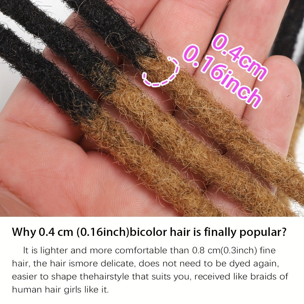 Men's Dreadlock Extensions 0.4cm 10 Strands Human Hair Braids