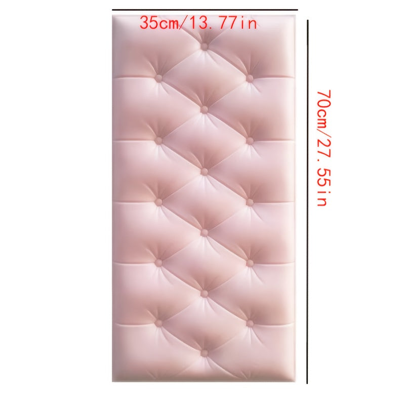 5pcs White 3D Self-Adhesive Wall Panels Headboard for Bedroom Living Room