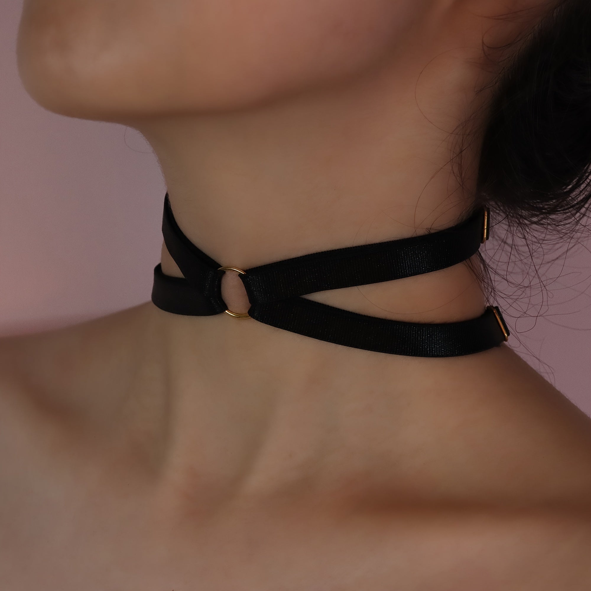 Black Bow Tie Choker Necklace for Music Festivals and Parties