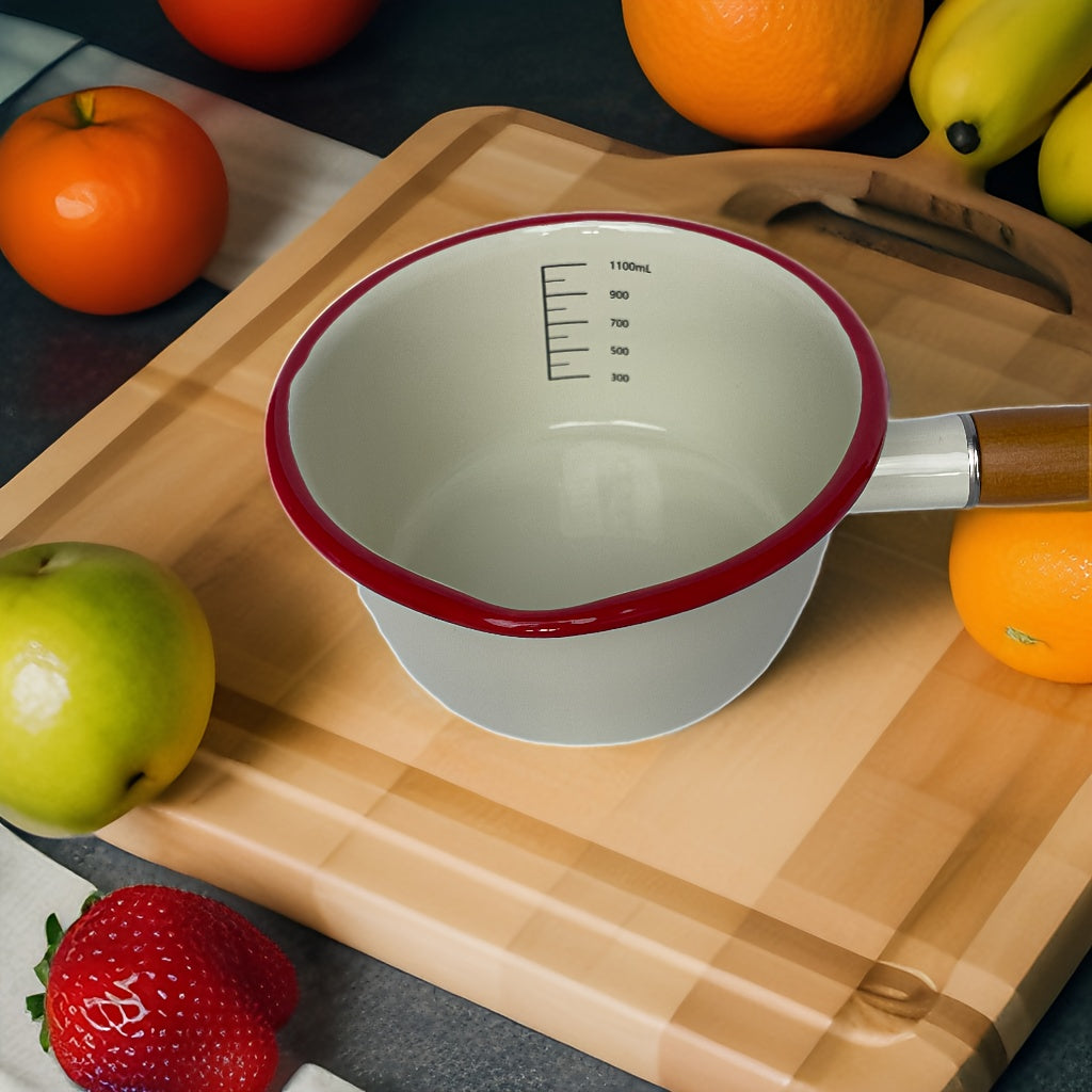 Enamel Soup Pots Set 1.5L 2.5L Solid Colors Induction Gas Safe