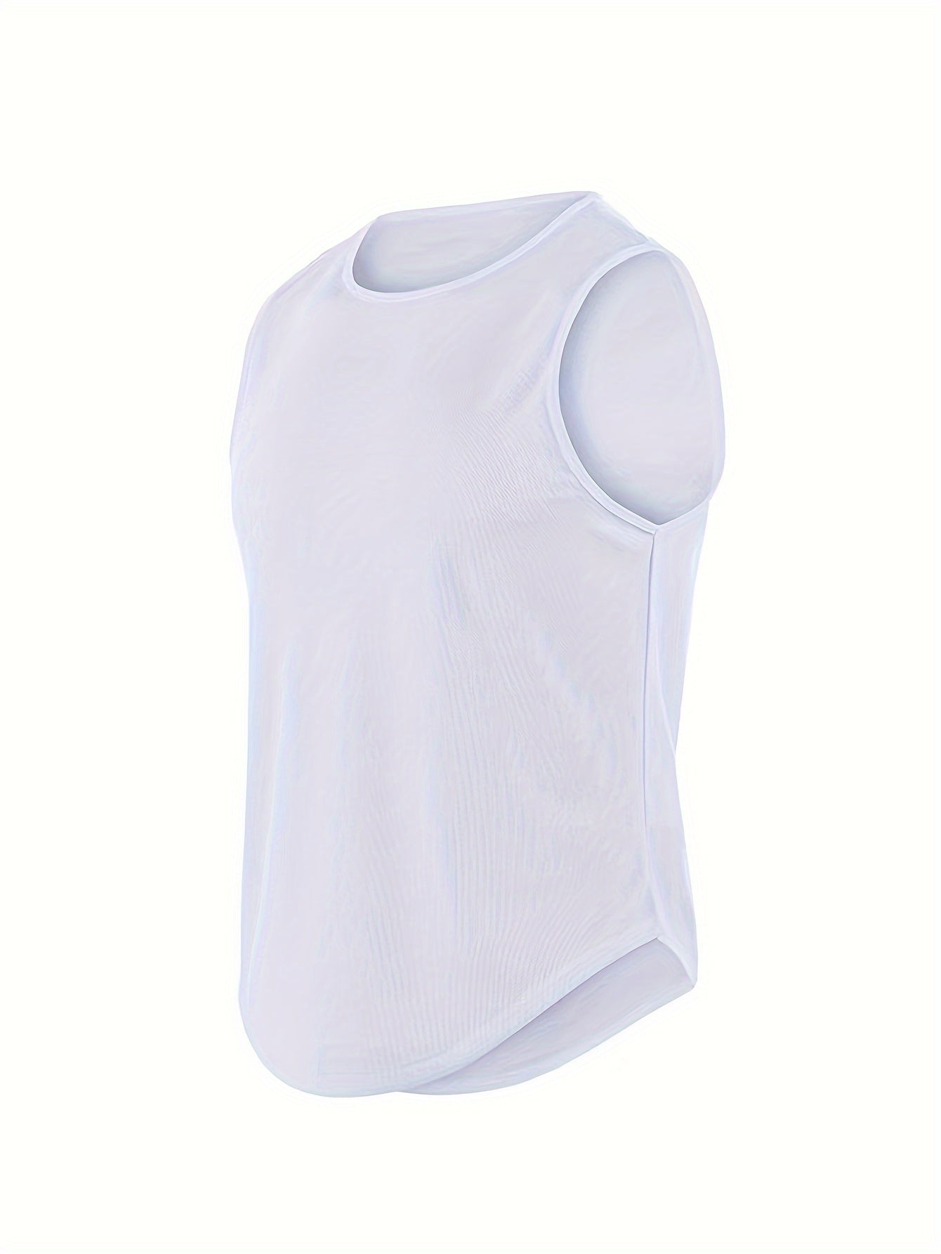 Men's Quick-Dry Sleeveless Gym Shirt Lightweight Moisture-Wicking Polyester Mesh Tank Top for Running and Fitness